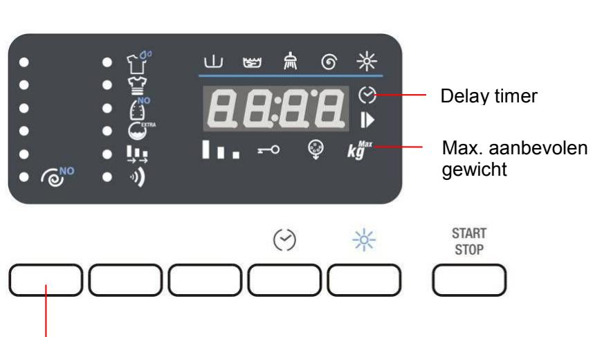 Delay timer Max. aanbevolen gewicht START STOP