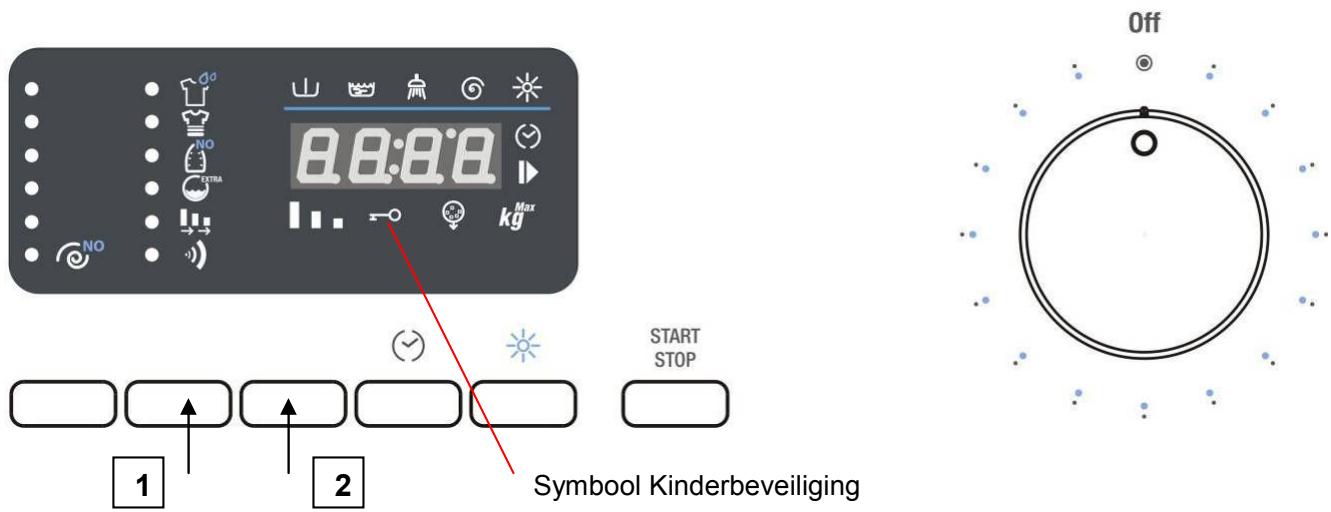 0:00:00 kg Max NO START STOP Symbol Kinderbeveiliging 1 2 Off