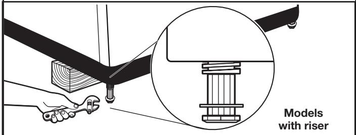 WHIRLPOOL WGD8100BW - INSTALLATION GUIDE - Réglage des pieds de nivellement - 1