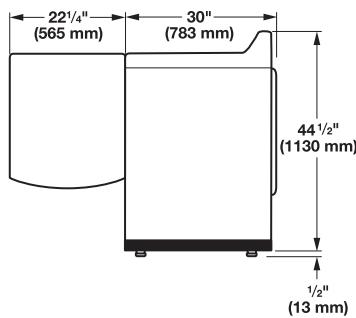 WHIRLPOOL WGD8100BW - INSTALLATION GUIDE - DRYER DIMENSIONS - 1