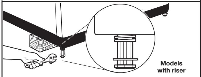 WHIRLPOOL WGD8100BW - INSTALLATION GUIDE - Adjust leveling legs - 1