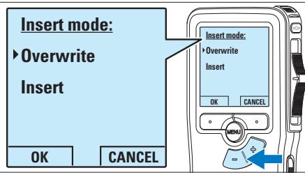 PHILIPS LFH-9172 - Aan een dictaat toevoegen (invoegen / overschrijven) - 3