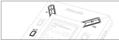 PHILIPS SA125 - como borrar pistas musicales, marcadores y tarjeta DELETE permite borrar: - 1