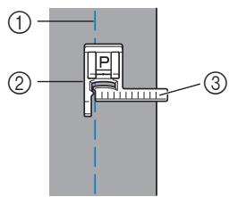 BROTHER F420 - Alignment du tissu sur le pied-de-biche de guidage de points (vendu séparément pour certains modèles) - 1