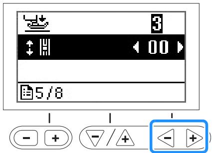 BROTHER F420 - Appuyez sur « - » ou « + » pour régler la position verticale. - 1