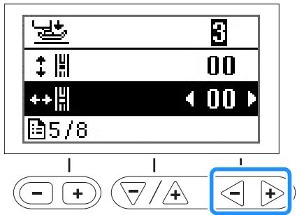 BROTHER F420 - Appuyez sur « - » ou « + » pour régler la position horizontale. - 1