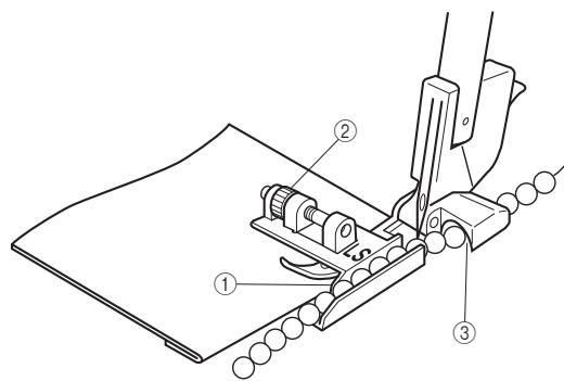 BROTHER M343D - Comment placer le tissu et les perles - 2