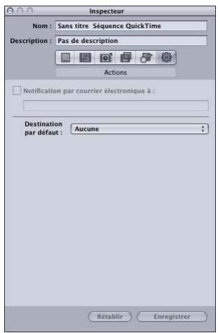 APPLE COMPRESSOR 4 - Sous-fenêtre Actions - 1