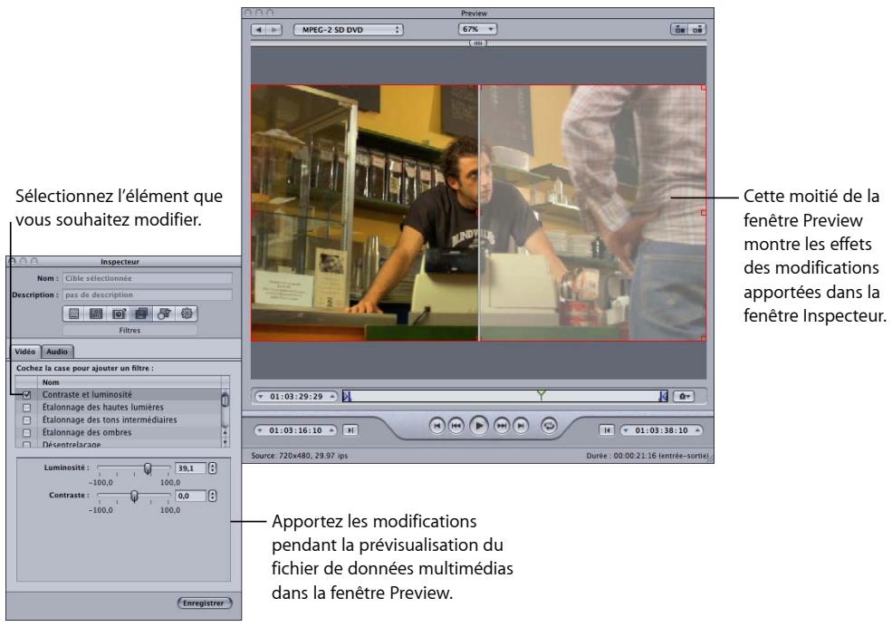 APPLE COMPRESSOR 4 - Pour visualiser votre réglage dans la fenêtre Aperçu - 2