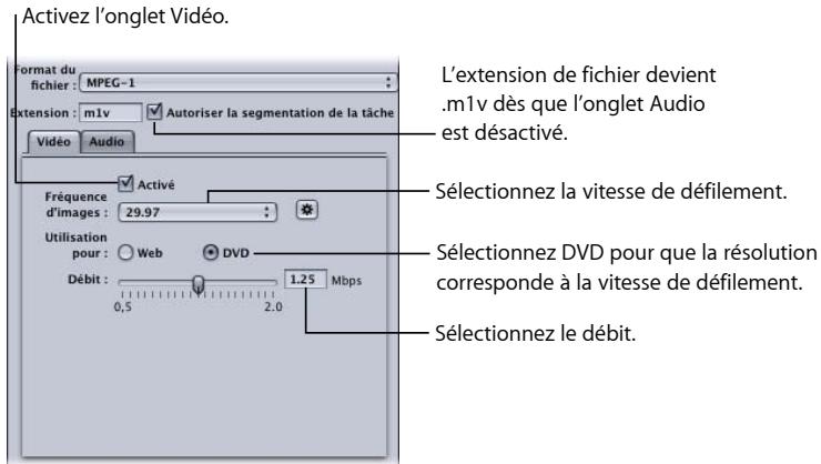 APPLE COMPRESSOR 4 - Étape 2: Configuration des réglages video - 1