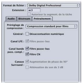 APPLE COMPRESSOR 4 - Réglages de l'onglet Prétraitement - 1