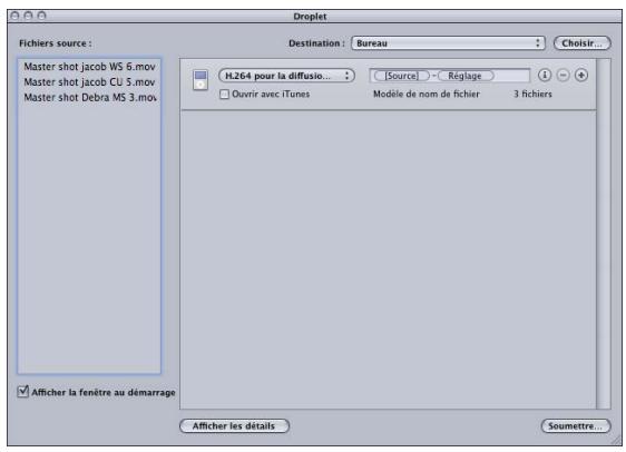 APPLE COMPRESSOR 4 - Pour transcoder des fichiers multimédias sources à l'aide d'une droplet - 2