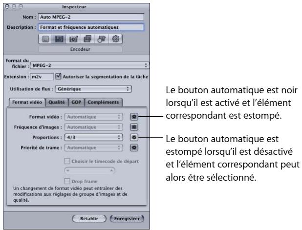 APPLE COMPRESSOR 4 - À propos des réglages automatiques - 1