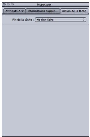 APPLE COMPRESSOR 4 - Pour ouvrir l'onglet Action de tâche - 1