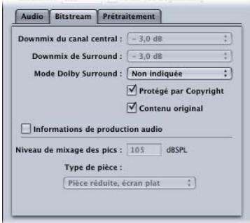 APPLE COMPRESSOR 4 - Réglages de l'onglet Bitstream - 1