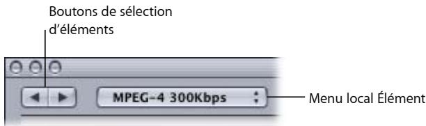 APPLE COMPRESSOR 4 - Zone de contrôle de selection d'élément - 1