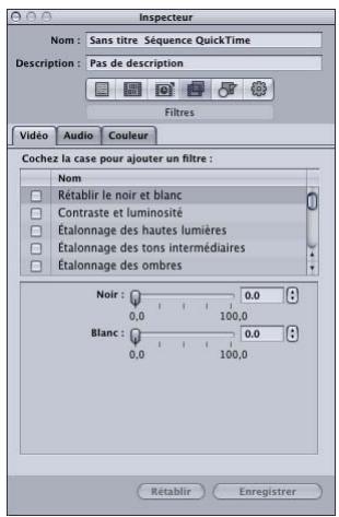 APPLE COMPRESSOR 4 - Sous-fenêtre Filtres - 1