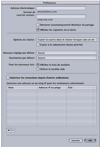 APPLE COMPRESSOR 4 - À propos des préférences de Compressor - 1