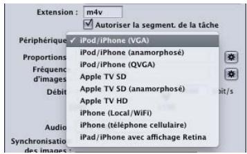 APPLE COMPRESSOR 4 - À propos de la sous-fenêtre Encodeur H.264 pour apparèils Apple - 2