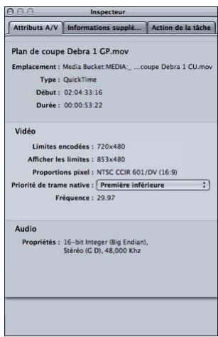 APPLE COMPRESSOR 4 - Onglet Attributs A/N - 1