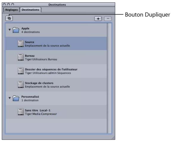 APPLE COMPRESSOR 4 - Pour dupliquer une destination - 1