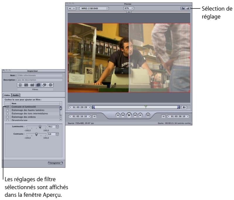 APPLE COMPRESSOR 4 - Pour prévisualiser un plan associé à un réglage - 3