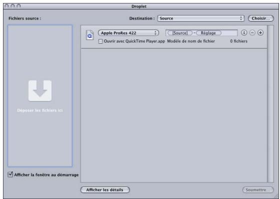 APPLE COMPRESSOR 4 - Pour ouvrir une fenêtre de Droplet - 1