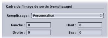APPLE COMPRESSOR 4 - Réglages de « Cadre d'image de sortie (replissage) » - 2