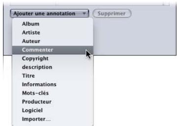 APPLE COMPRESSOR 4 - Pour ajouter une annotation - 1