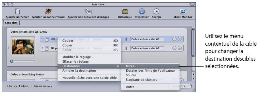APPLE COMPRESSOR 4 - Affectation de destinations aux fichiers multimédias sources - 2