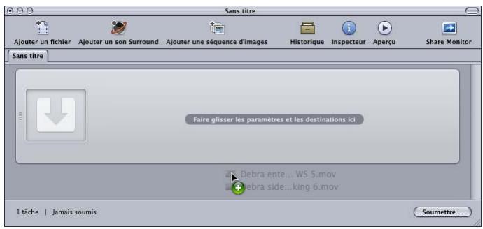 APPLE COMPRESSOR 4 - Pour ajouter des fichiers multimédias sources à un lot - 2