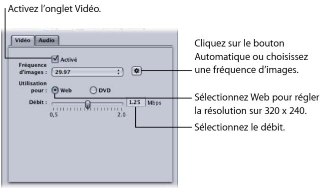 APPLE COMPRESSOR 4 - Étape 1 : Choix des réglages videoo - 1