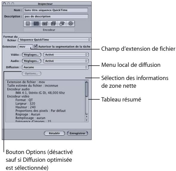 APPLE COMPRESSOR 4 - À propos de la sous-fenêtre AIFF Encoder QuickTime - 1