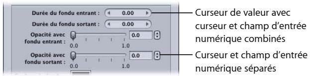 APPLE COMPRESSOR 4 - Utilisation des curseurs de valeur - 1
