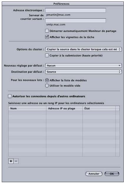 APPLE COMPRESSOR 4 - Utilisation des préférences de Compressor - 1