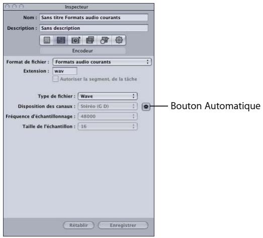APPLE COMPRESSOR 4 - À propos de la sousfenêtre Formats audio courants - 1