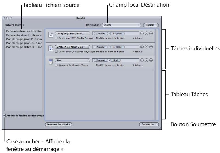APPLE COMPRESSOR 4 - À propos de la fenêtre Droplet - 1
