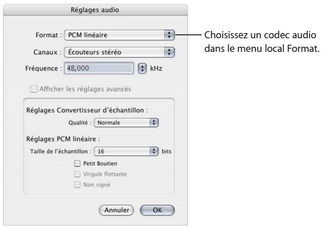 APPLE COMPRESSOR 4 - Pour creer un réglage de codec audio AIFF - 1