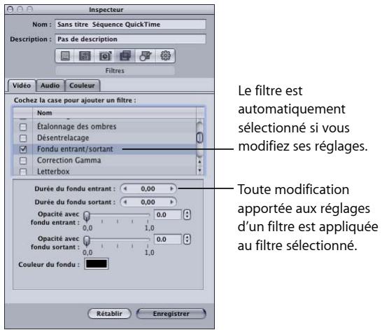 APPLE COMPRESSOR 4 - Pour ajouter des filtres à un réglage - 1