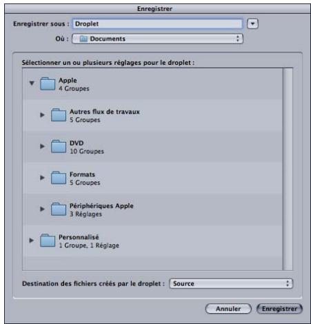 APPLE COMPRESSOR 4 - Création d'un droplet à partir du menu Fichier - 1