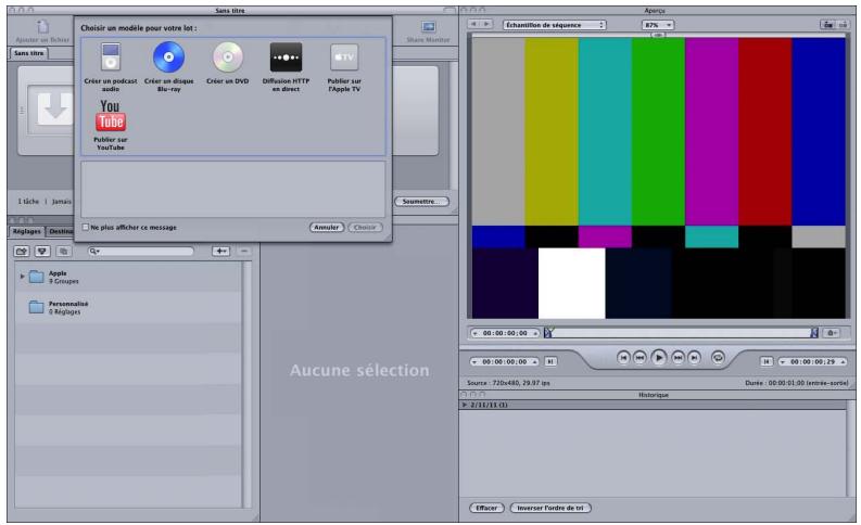 APPLE COMPRESSOR 4 - Pour ouvrir Compressor et besoin un modele de lot - 1