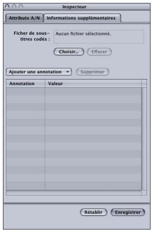 APPLE COMPRESSOR 4 - Onglet Informations supplémentaires - 1