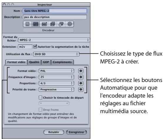 APPLE COMPRESSOR 4 - Étape 1 : Choix des réglages du format videoo - 1