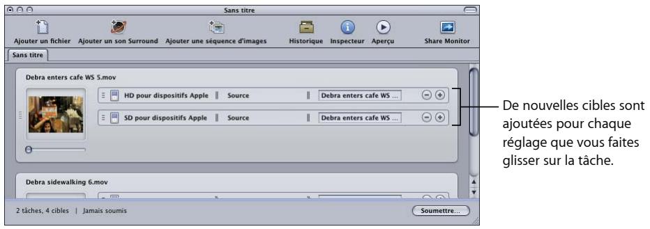 APPLE COMPRESSOR 4 - Pour affecter un réglage et une destination à une tâche - 3