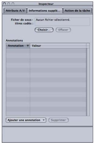 APPLE COMPRESSOR 4 - Onglet Informations supplémentaires - 1
