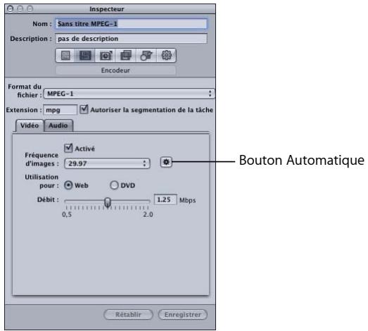APPLE COMPRESSOR 4 - À propos de l'onglet Video MPEG-1 - 1