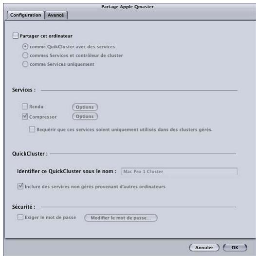 APPLE COMPRESSOR 4 - Fenêtre Apple Qmaster Sharing - 1