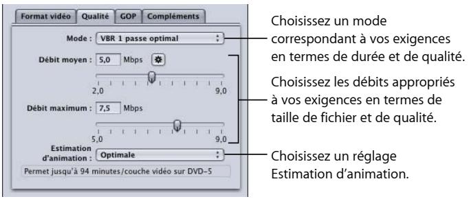 APPLE COMPRESSOR 4 - Pour ouvrir l'onglet Qualité et désir les Réglages qualité - 1