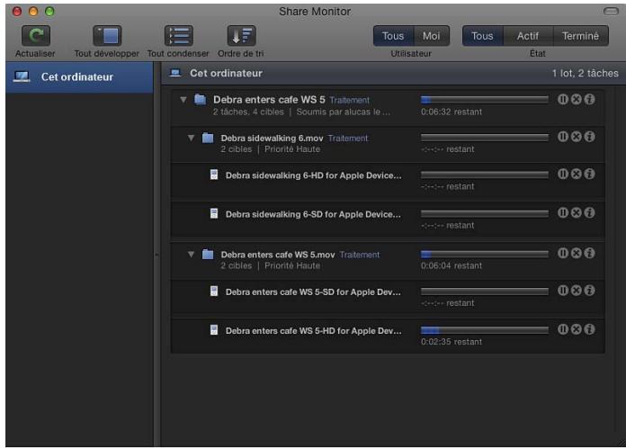 APPLE COMPRESSOR 4 - Pour envoyer un lot en vue de son traitement : - 2