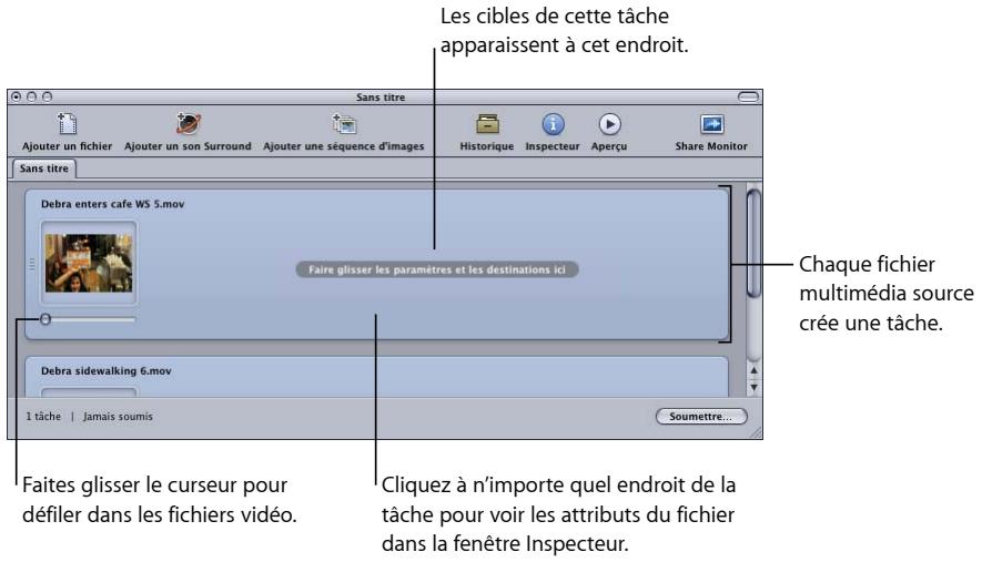 APPLE COMPRESSOR 4 - Pour ajouter des fichiers multimédias sources à un lot - 3
